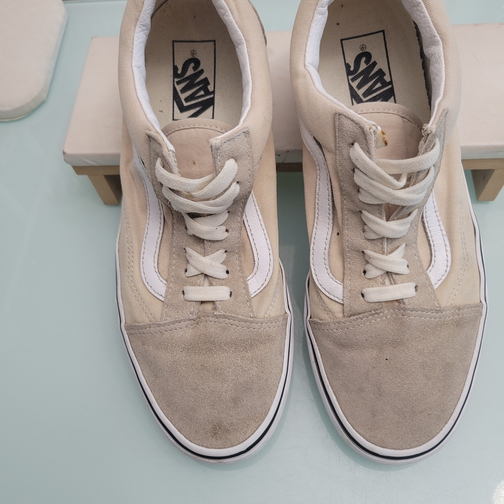 Vans Beige and White Sneakers